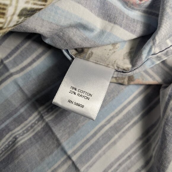 NEW- Size L Mens Cremieux Short Sleeve Button Down Shirt Martinique Cotton Rayon - Picture 6 of 7